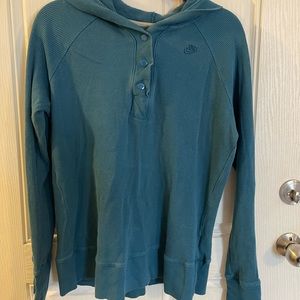 Nike Lightweight hooded shirt in teal size xl